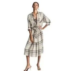 NWOT Reiss Plaid, Flannel Midi Popover Dress